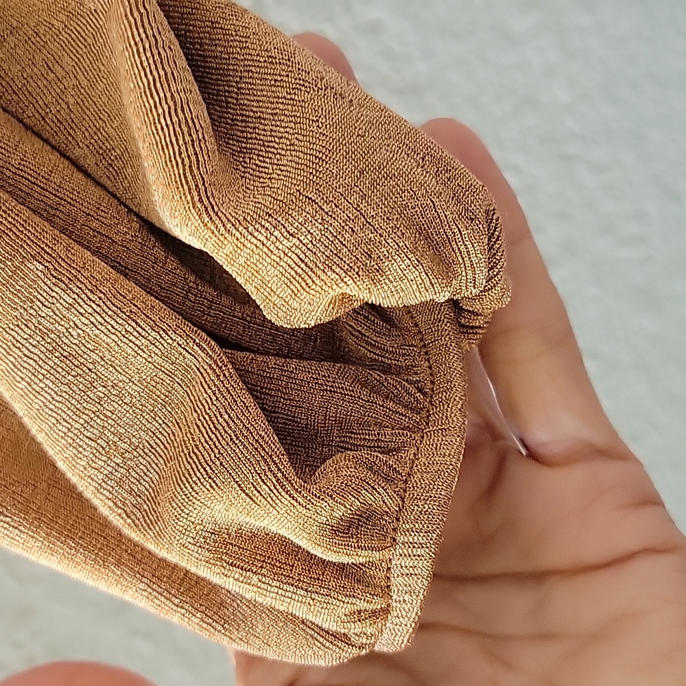 Just Polly NY Shiny tan slinky top ✨️ - Picture 5 of 5